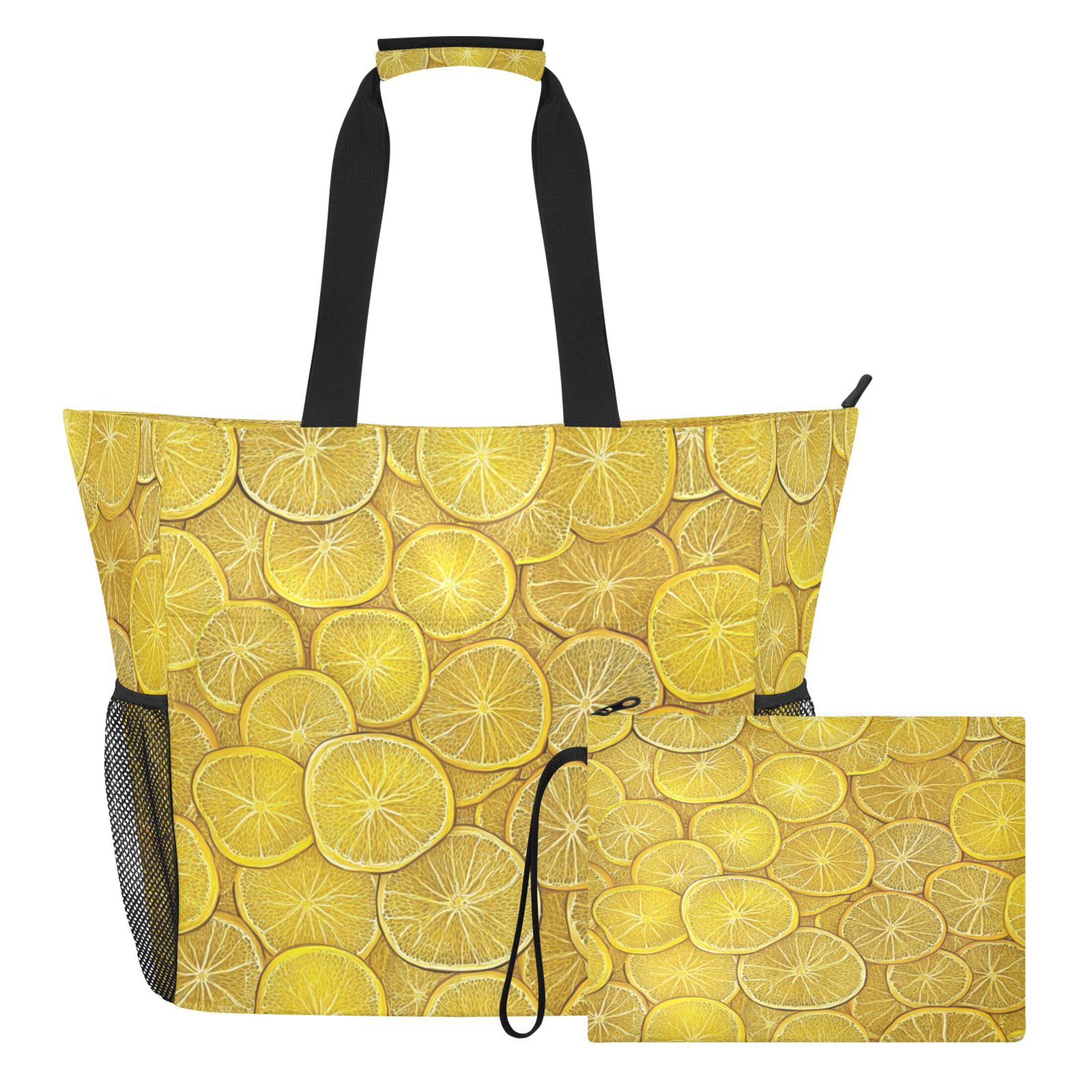 Beach Tote Bag With Waterproof Wet Pocket Detachable Pouch For Pool Beach Tote Bag With Waterproof Wet Pocket Detachable Pouch For Pool