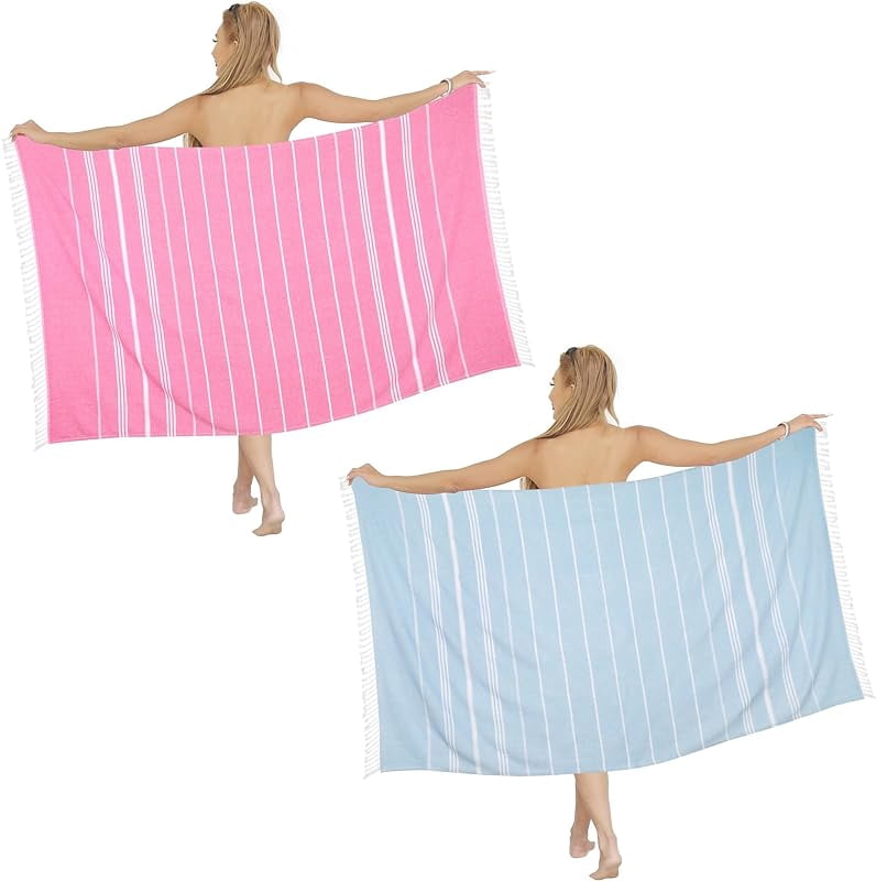 Beach Towel 2 Pack,Sand Free Beach Towels Oversized 39 x 72,Turkish Beach Towel Quick Dry Towel,Lightweight Pool Towels for Adults Travel Towel,Cool Beach Essentials Super Absorbent Towels