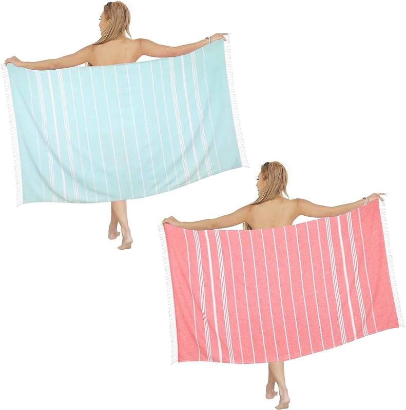 Beach Towel 2 Pack,Sand Free Beach Towels Oversized 39 x 72,Turkish Beach Towel Quick Dry Towel,Lightweight Pool Towels for Adults Travel Towel,Cool Beach Essentials Super Absorbent Towels