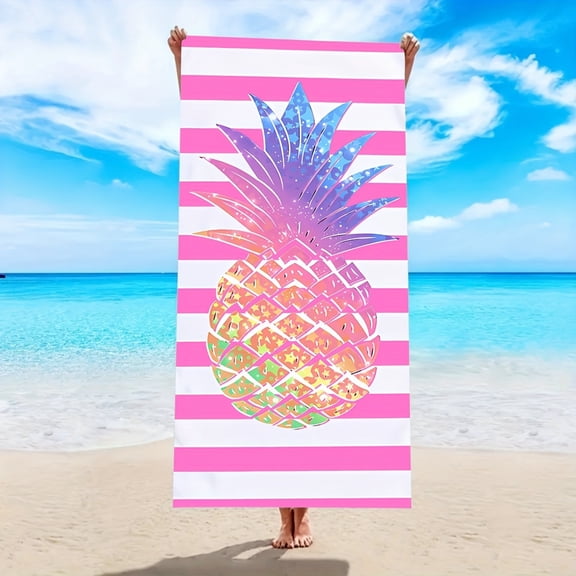 Beach Towel Absorbent Colorful Pineapple Pattern Beach Towel - Lightweight & Soft Quick-drying Swimming Towel - Ideal Beach Essentials for Swimming Outdoor Camping Travel