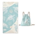 thumbnail image 1 of Beach Towel Bag, Portable Beach Towel Backpack, Integrated Beach Towel with Shoulder Strap, Breathable Cotton Linen Material, Geometric Design, Lightweight and Compact for Travel and Outdoor Use, 1 of 8
