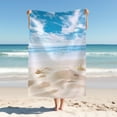 thumbnail image 1 of Beach Towel, Beach Themed Coastal Beach Teal Sea Water Beach Towels, Beach Blanket, Microfiber Bath Towels Beach Chair Absorbent Towels, 1 of 1