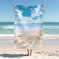 thumbnail image 1 of Beach Towel, Beach Themed Coastal Beach Teal Sea Water Beach Towels, Beach Blanket, Microfiber Bath Towels Beach Chair Absorbent Towels, 1 of 1