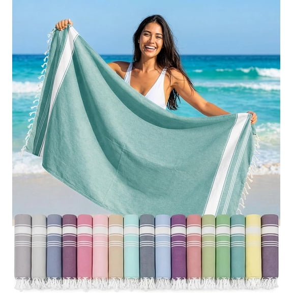 Beach Towel - Beach Towels Oversized, Pre-Washed Large Beach Towels, Sandless Beach Towel, Quick Dry Travel Towel, Large Pool Towels, 39"x71" - Hunter Green