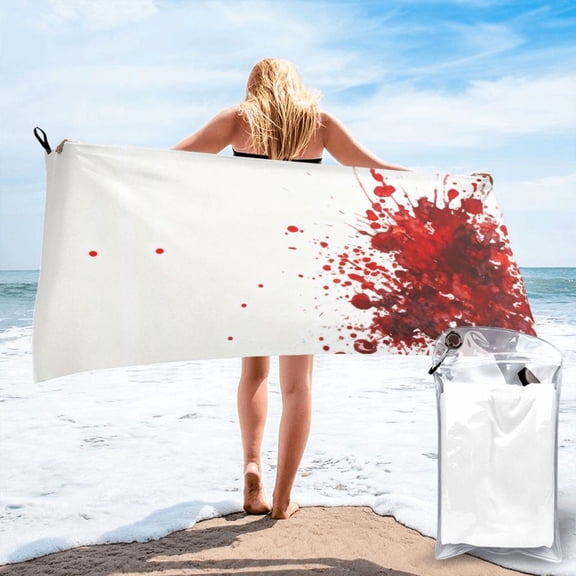 Beach Towel Blood-Red-Splatter-Pattern Quick Dry Towels for Travel Pool Yoga Gym Sports Beach Accessories 27.5"x55"