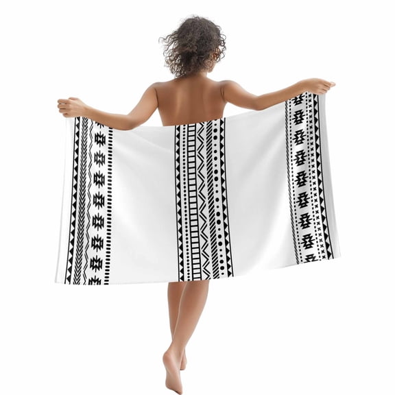 Beach Towel Boho Geometric Bath Pool Towels Bohemian Abstract Art Tribal Absorbent Beach Towel Soft Large Quick Dry Lightweight Camping Travel Sports Yoga Gym Swim Towels for Adult 35x70 Inch