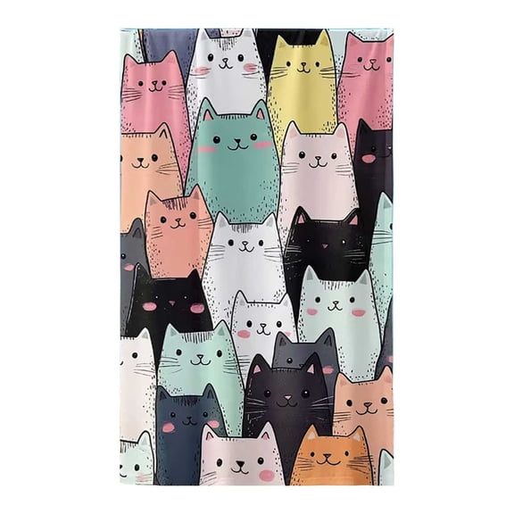 Beach Towel, Cute Microfiber Dry Sand Free Towel with Kitty Face, Soft Lightweight Large Absorbent Travel Towel for Pool Gym Summer Bath