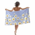thumbnail image 1 of Beach Towel Daisy Floral Bath Pool Towels Spring Summer Flower Blue Plaid Absorbent Beach Towel Soft Large Quick Dry Lightweight Camping Travel Sports Yoga Gym Swim Towels for Adult 35x70 Inch, 1 of 9