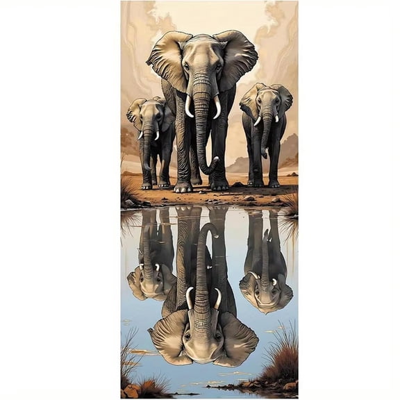 Beach Towel Elephant Art Pattern Sun Protection Windproof Suitable for Swimming Pool Camping Travel Blanket