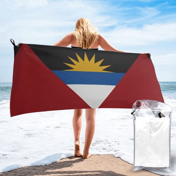Beach Towel Flag Of Barbuda Thin Sand Free Towels Travel Swim Pool Yoga Gym Camping for Women Men 31.5"x63"