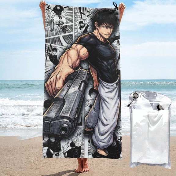 Beach Towel Fushiguro Toji Towel Decor Stuff Quick Dry Super Absorbent Towel Oversized Sand Free Towel Women Men 27.5"X55"