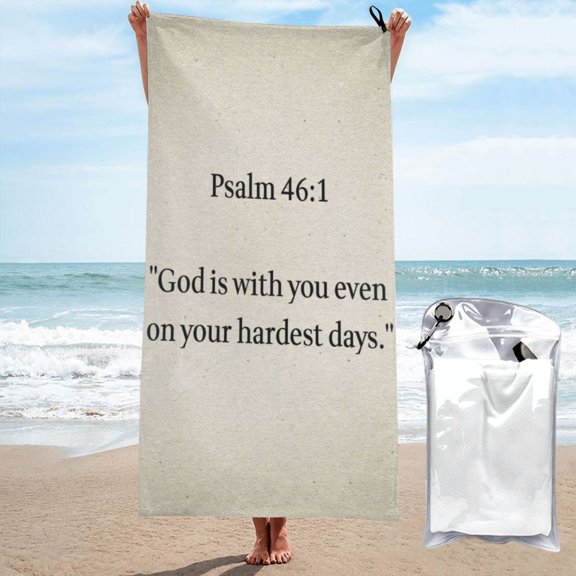 Beach Towel God Is With You Even On Your Hardest Days Towel Decor Stuff Quick Dry Super Absorbent Towel Oversized Sand Free Towel Women Men 27.5"X55"