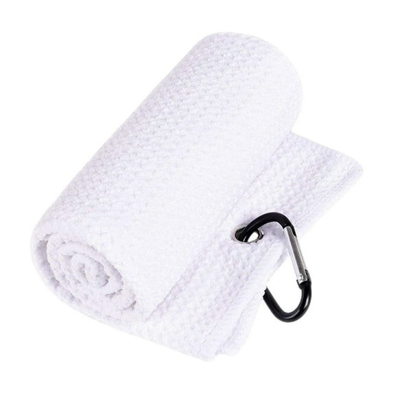 Beach Towel Golf Towel 16" x 16" Portable Golf Towel for Golf Bag with Carabiner Clip, Perforated Towel Sports Towel