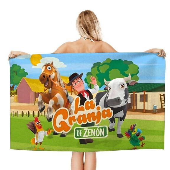 Beach Towel La Granja De Zenon, 30.7x51 inches Oversized Microfiber, Soft, Quick Dry, Sand Free, Ideal for Bath, Pool, Travel, Gifts for Men, Boys, Teens