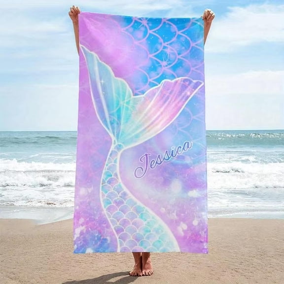 Beach Towel Mermaid Towel Beach Fun Patterned Sunscreen And Windproof Suitable For Swimming Pool Camping Travel Blanket