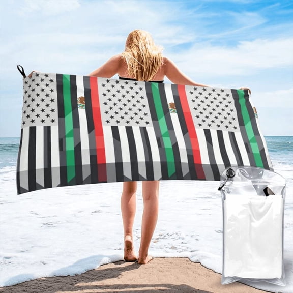 Beach Towel Mexican Roots Thin Sand Free Towels Travel Swim Pool Yoga Gym Camping for Women Men 27.5"x55"