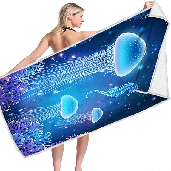 Beach Towel Microfiber Beach Towels Sand Free Quick Dry Lightweight Travel Towels Oversized Large Quick Cute Starfish Design 30×60 inch Beach Towels for Kids Women Men Pool Swim