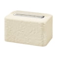 thumbnail image 1 of White Tissue Box Cover with Wave Pattern, ABS Plastic Paper Organizer for Bathroom Kitchen, Decorative Holder for Tissues, Modern Home Storage Solution, 1 of 6