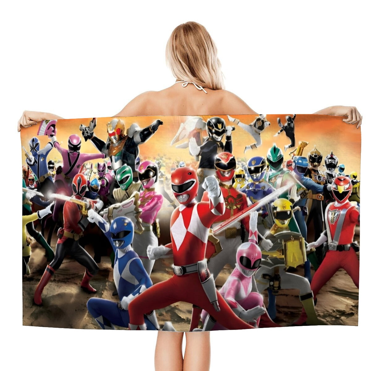 Beach Towel for Mighty Morphin Power Rangers Kids Boys Girs Gifts Pool Towels Quick Dry Sand Free Beach Blanket for Travel Camping Vacation Microfiber 30×60 inch