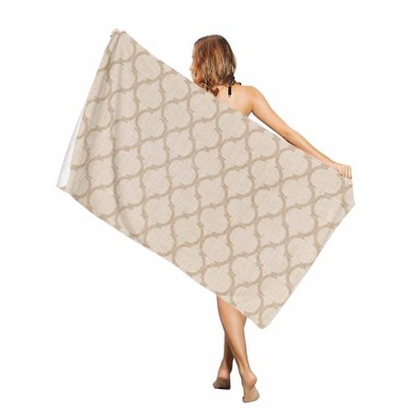 Beach Towel Moroccan Texture Bath Pool Towels Vintage Linen Absorbent Beach Towel Soft Large Quick Dry Lightweight Camping Travel Sports Yoga Gym Swim Towels for Adult 30x60 Inch