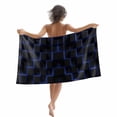 thumbnail image 1 of Beach Towel Navy Blue Black Cubes Bath Pool Towels Modern Artificial Absorbent Beach Towel Soft Large Quick Dry Lightweight Camping Travel Sports Yoga Gym Swim Towels for Adult 35x70 Inch, 1 of 9
