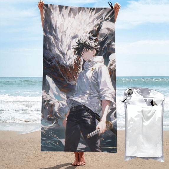 Beach Towel Okkotsu Yuta Towel Decor Stuff Quick Dry Super Absorbent Towel Oversized Sand Free Towel Women Men 27.5"X55"