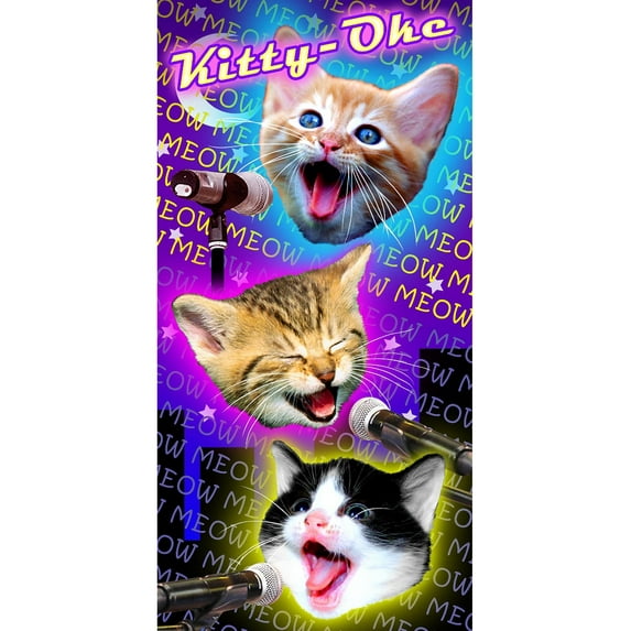 Beach Towel Oversize Bath Beach Pool Towels Cotton Velour Size 30x60, Kitty, Size: One Size