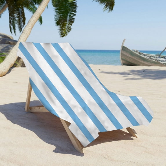 Beach Towel, Oversized Soft Lightweight Beach Towels Blue&white Stripe Quick-Dry Microfiber Beach Blanket for Seaside Pool Cruise Vacation Essentials,27*55in