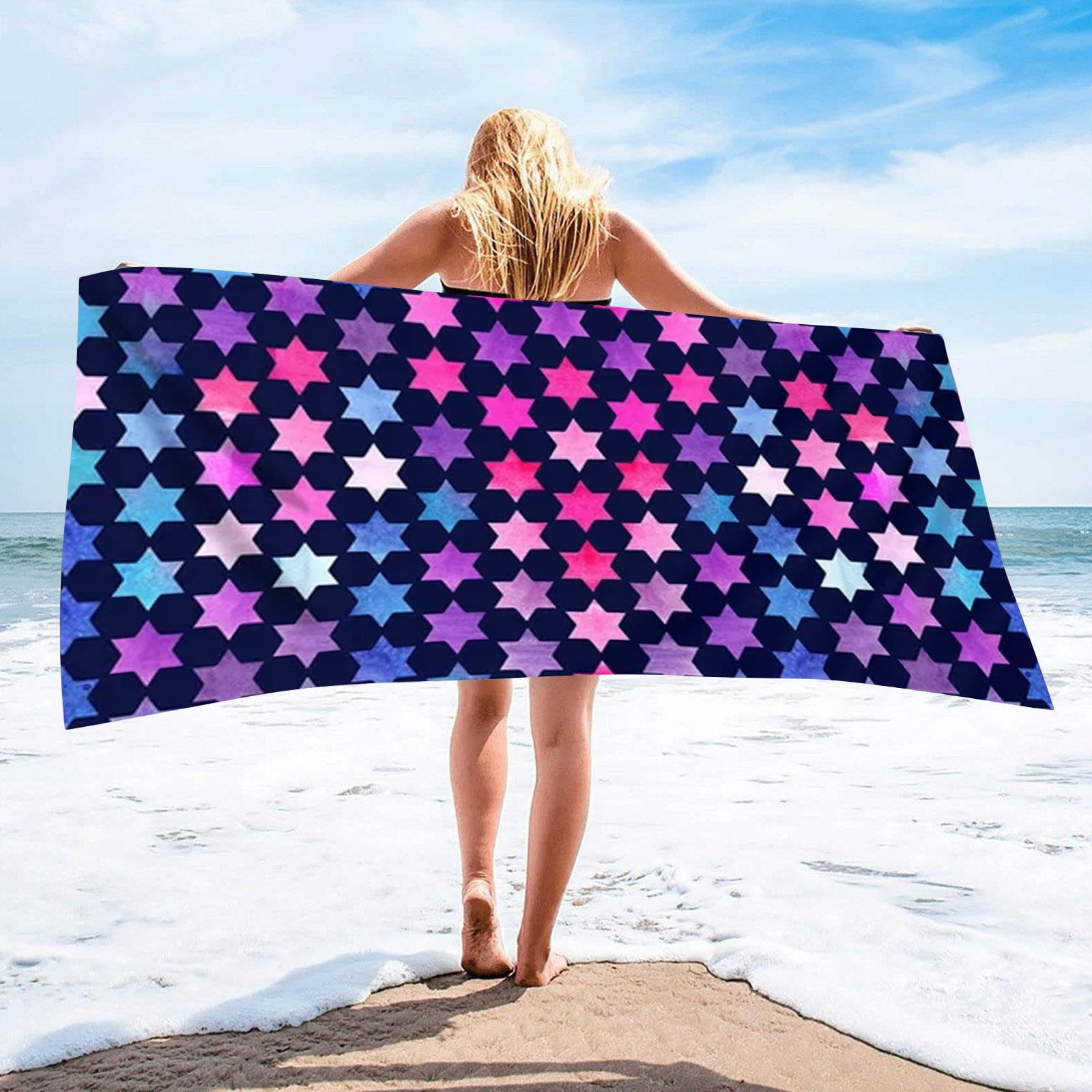 Beach Towel Oversized Super Absorbent Sand Thick Microfiber Beach Towel ...