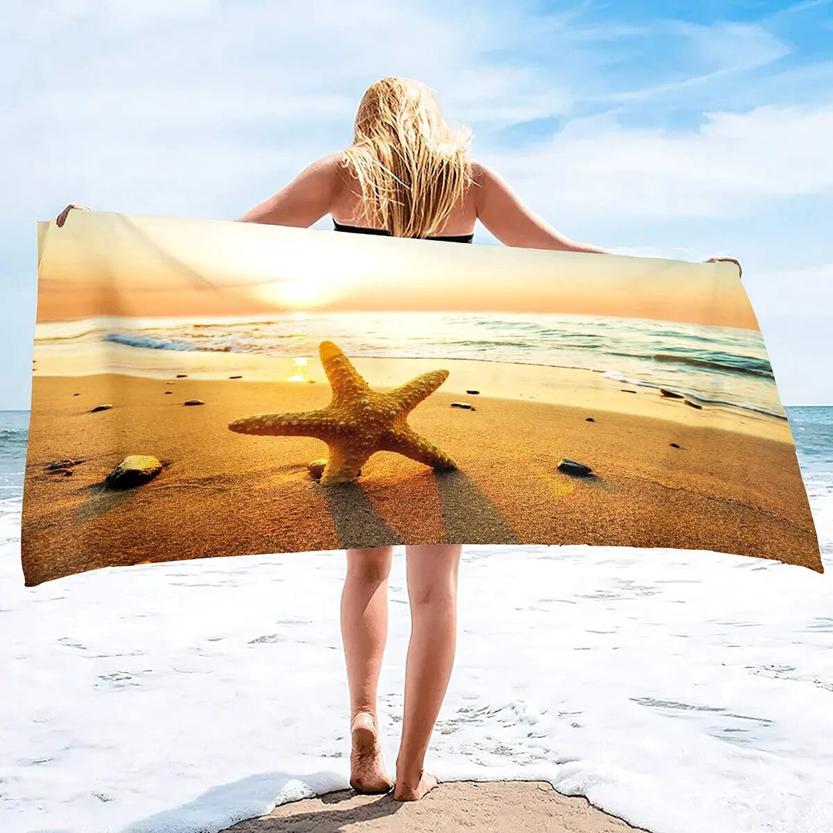 Sunset In The Bay Sand Free rPET Beach Towel (80x160cm)