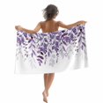 thumbnail image 1 of Beach Towel Purple Eucalyptus Leaves Bath Pool Towels Blue Leaf Berry Absorbent Beach Towel Soft Large Quick Dry Lightweight Camping Travel Sports Yoga Gym Swim Towels for Adult 35x70 Inch, 1 of 9