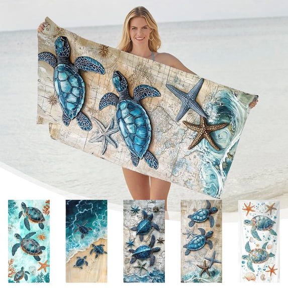 Beach Towel, Quick Dry Sand Resistant Microfiber Swimming Towel for Adults, Large Absorbent Travel Towel for Pool, Camping, 59x27.5 Inch, Lightweight Multipurpose Travel Blanket, Summer Holiday Gift