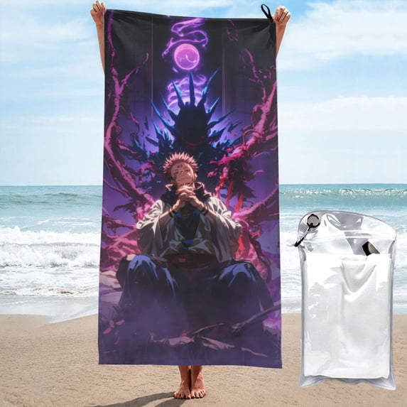 Beach Towel Ryomen Sukuna Itadori Yuji Towel Decor Stuff Quick Dry Super Absorbent Towel Oversized Sand Free Towel Women Men 31.5"X63"
