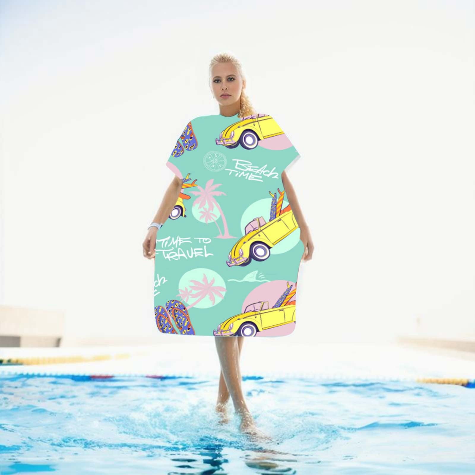 Beach Towel Sandproof Adult Hooded Bath Towel Microfiber And Cape Beach Quick Drying Bathrobe