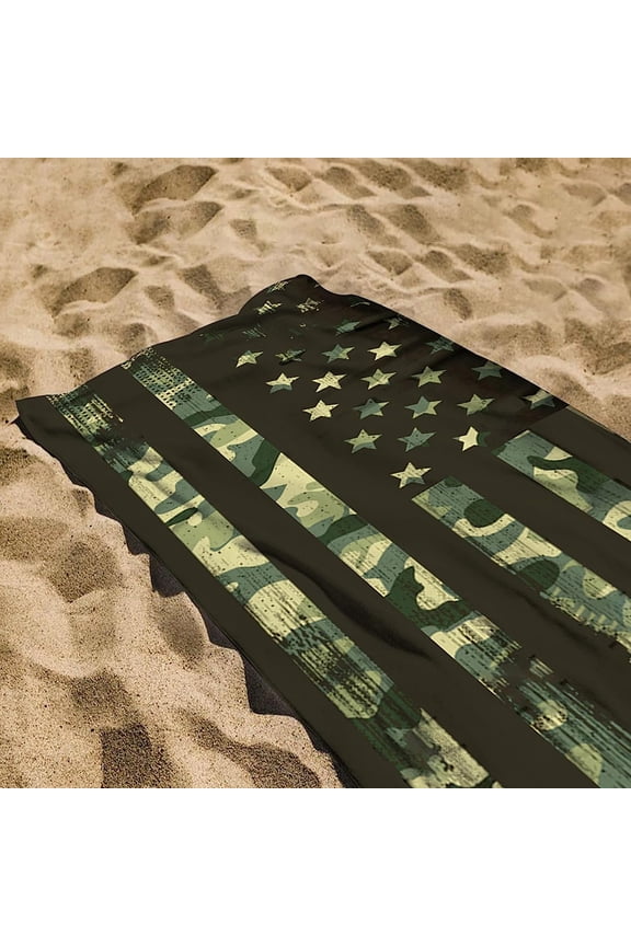 Beach Towel, Sandproof Quick Dry Beach Towel, American Flag Design Microfiber Bath Towel Compact Lightweight for Travel Pool