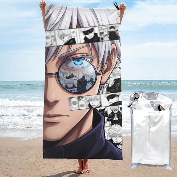 Beach Towel Satoru Gojo Towel Decor Stuff Quick Dry Super Absorbent Towel Oversized Sand Free Towel Women Men 31.5"X63"