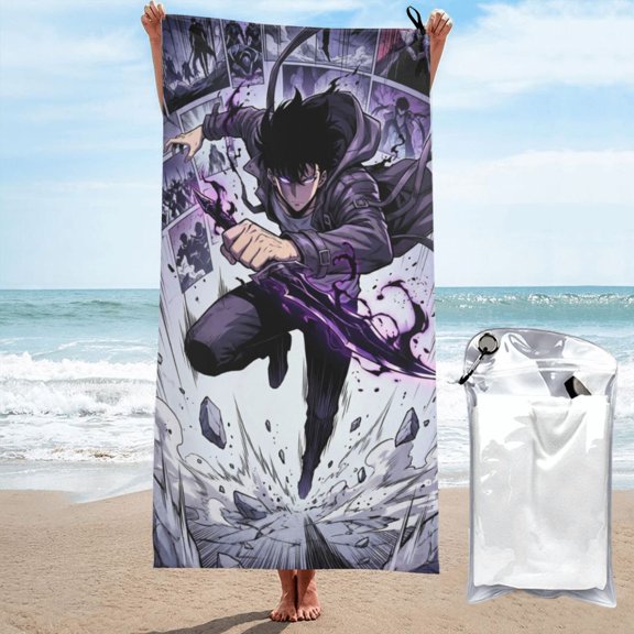Beach Towel Solo Leveling Sung Jinwoo Towel Decor Stuff Quick Dry Super Absorbent Towel Oversized Sand Free Towel Women Men 27.5"X55"