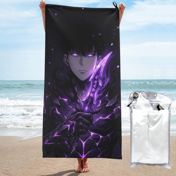Beach Towel Solo Leveling Sung Jinwoo Towel Decor Stuff Quick Dry Super Absorbent Towel Oversized Sand Free Towel Women Men 27.5"X55"
