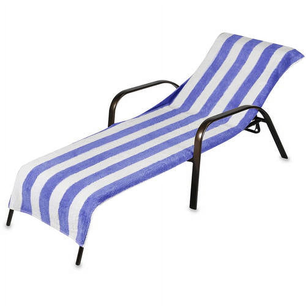 Beach Towel Style Terry Stripe Chaise Lounge Cover, 28" x 78"