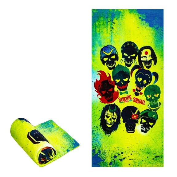 Beach Towel - Suicide Squad - Oversized 58" x 28" - For Pool, Bath, Yoga, Gym, Travel, Camping, Beach Cart & Beach Chairs