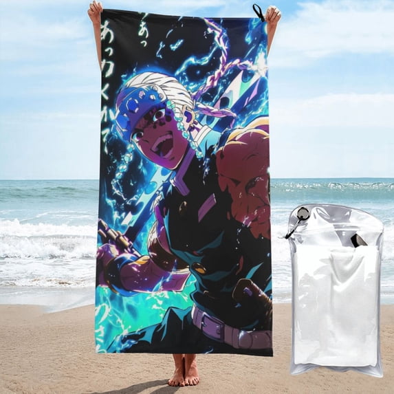 Beach Towel Tengen Uzui Towel Decor Stuff Quick Dry Super Absorbent Towel Oversized Sand Free Towel Women Men 27.5"X55"