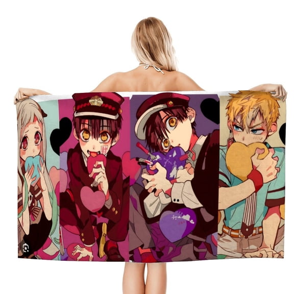 Beach Towel Toilet-bound Hanako-kun , 30.7x63 inches Oversized Microfiber, Soft, Quick Dry, Sand Free, Ideal for Bath, Pool, Travel, Gifts for Men, Boys, Teens