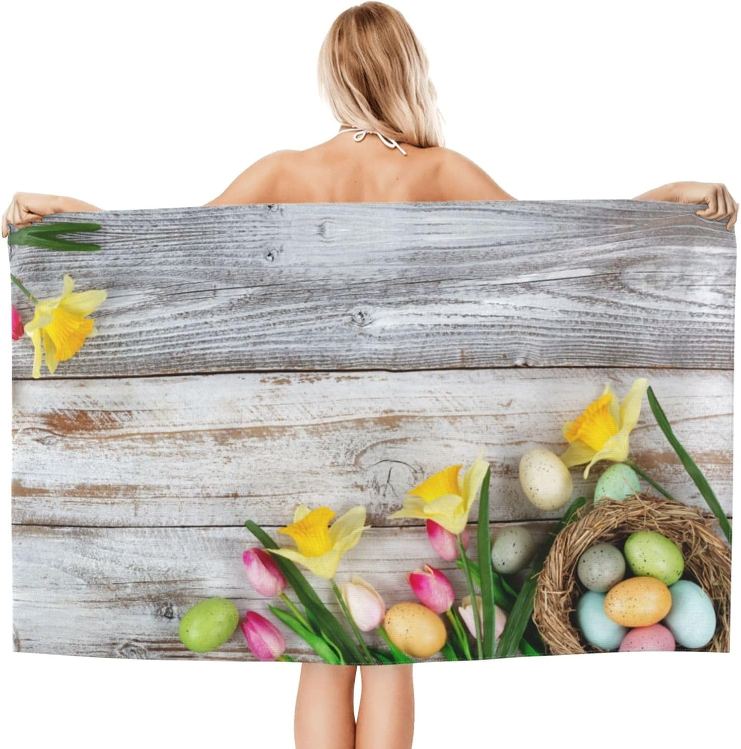 Beach Towel,Tulips And Daffodils Quick Dry Oversized Lightweight Thin ...