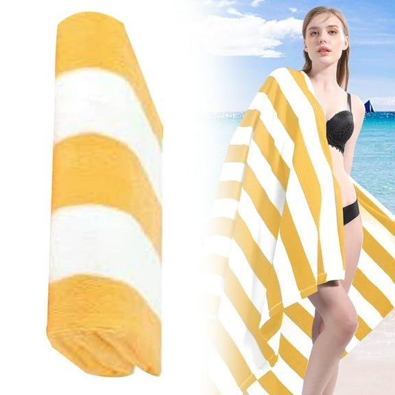 Beach Towel Yellow 80*160 Soft Absorbent Light Beach Towel Swimming Pool Bathroom Polyester Towel, Polyester Fiber Multi-color