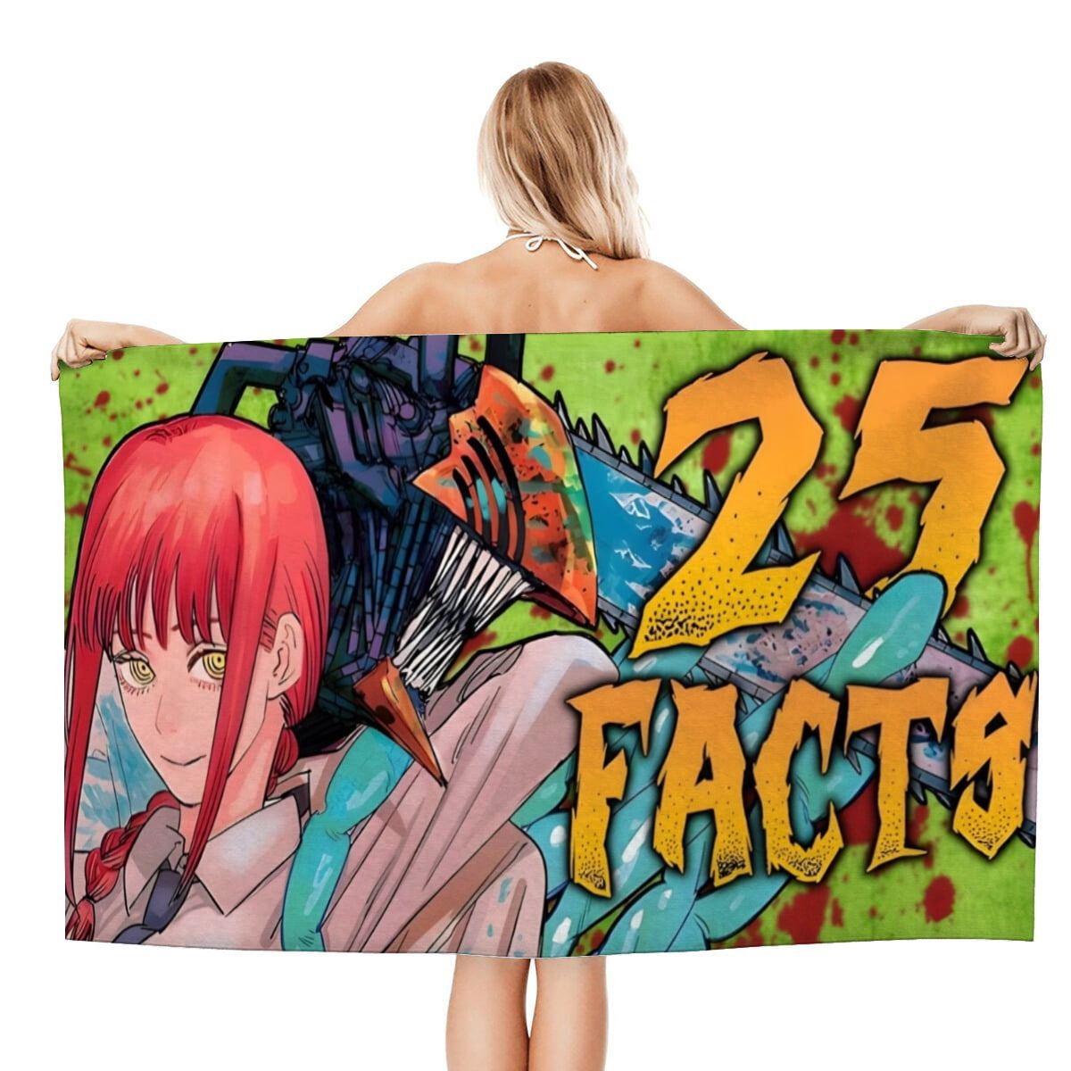 Beach Towel for Chainsaw Man Kids Boys Girs Gifts Quick Dry Pool Towels Sand Free Beach Blanket for Travel Camping Vacation Microfiber 30×60 inch