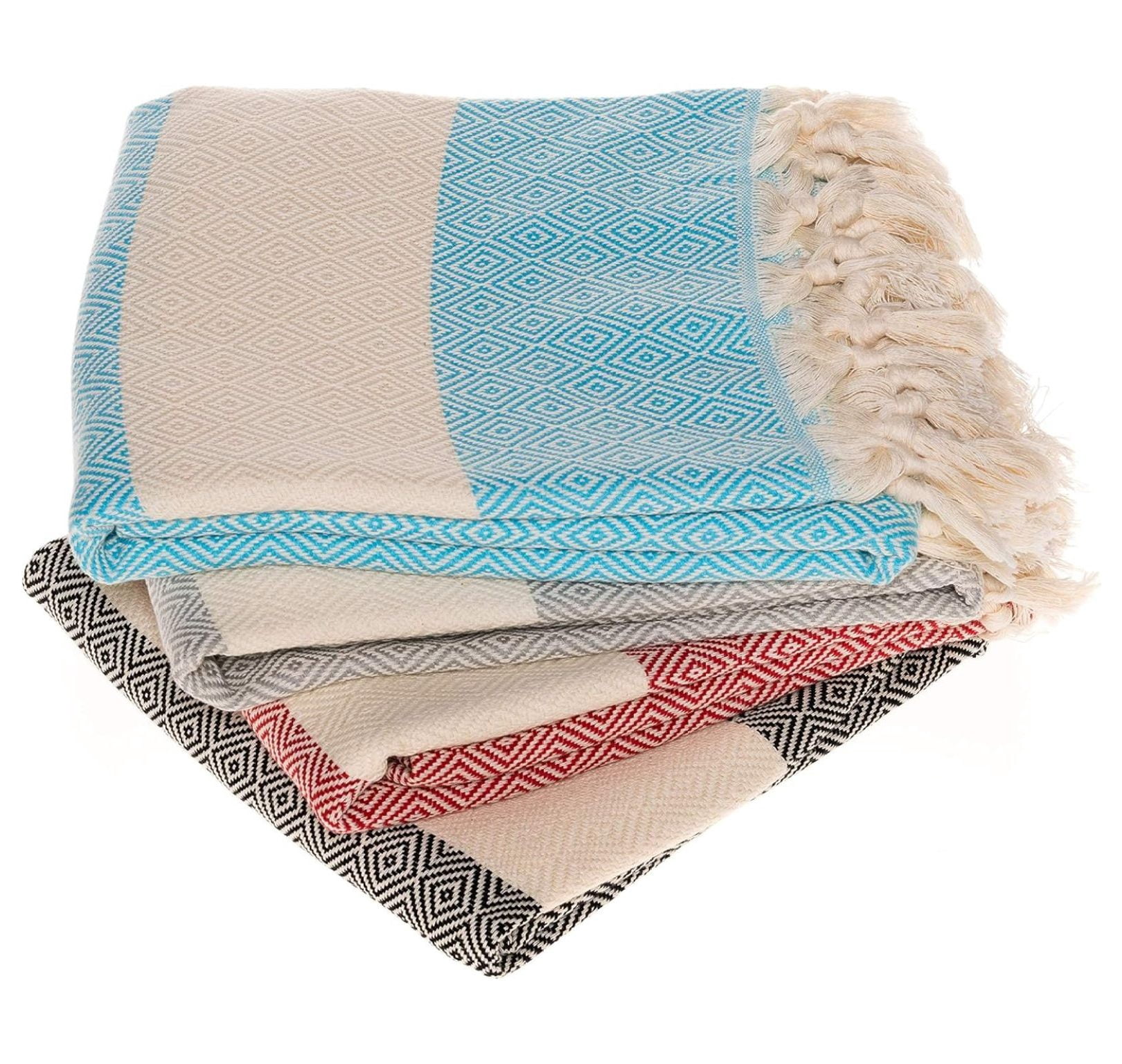 Beach Towels 4 Pack - Turkish Beach Towel Oversized Set of 4-100% ...