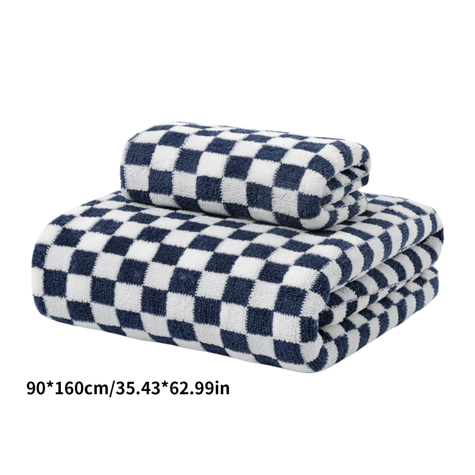 Beach Towels Checkerboard Grids Velvet Bath Towel Thickening Does Not ...