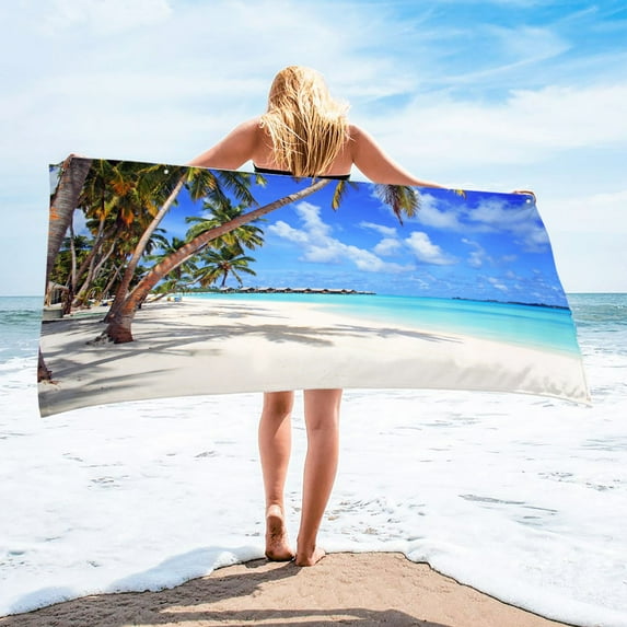 LSLJS Beach Towel Independence Day Microfiber Beach Towel Super Lightweight Colorful Bath Towel Sandproof Beach Blanket Multi-Purpose Towel For Travel Swimming Pool 27x55 Inch Quick Dry Sand Free