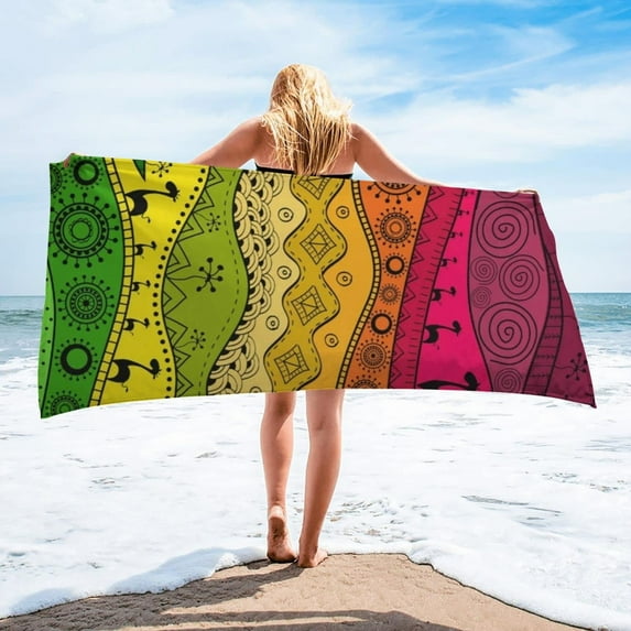 Beach Towels Clearance! LSLJS Bath Towels, Beach Towel Oversized Soft Quick Dry Swimming for Travel Camping Beach Accessories Vacation Essential Gift, Beach Rssentials