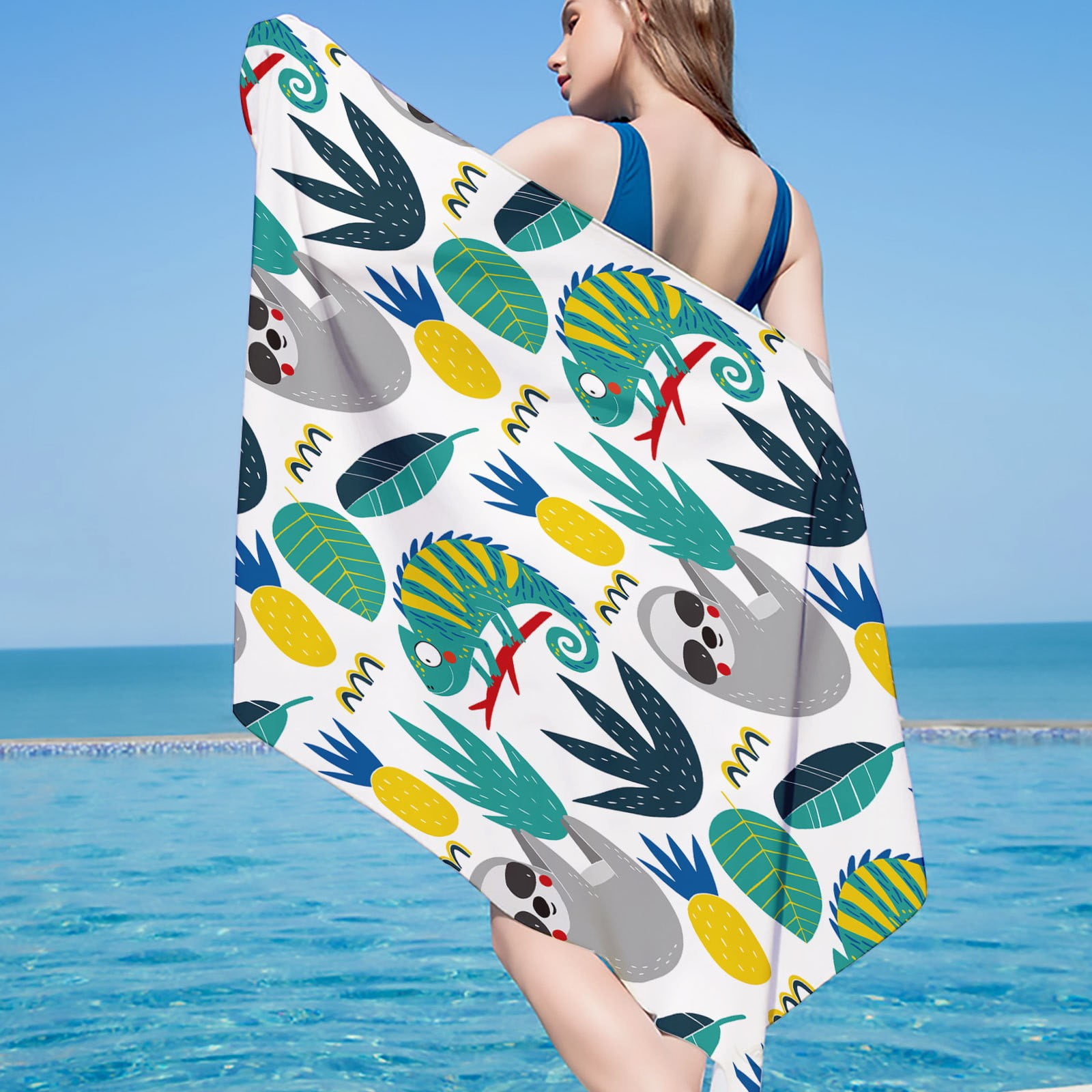 Beach Towels Clearance Under 5! LSLJS Bath Towels, Beach Towel Oversized Soft Quick Dry